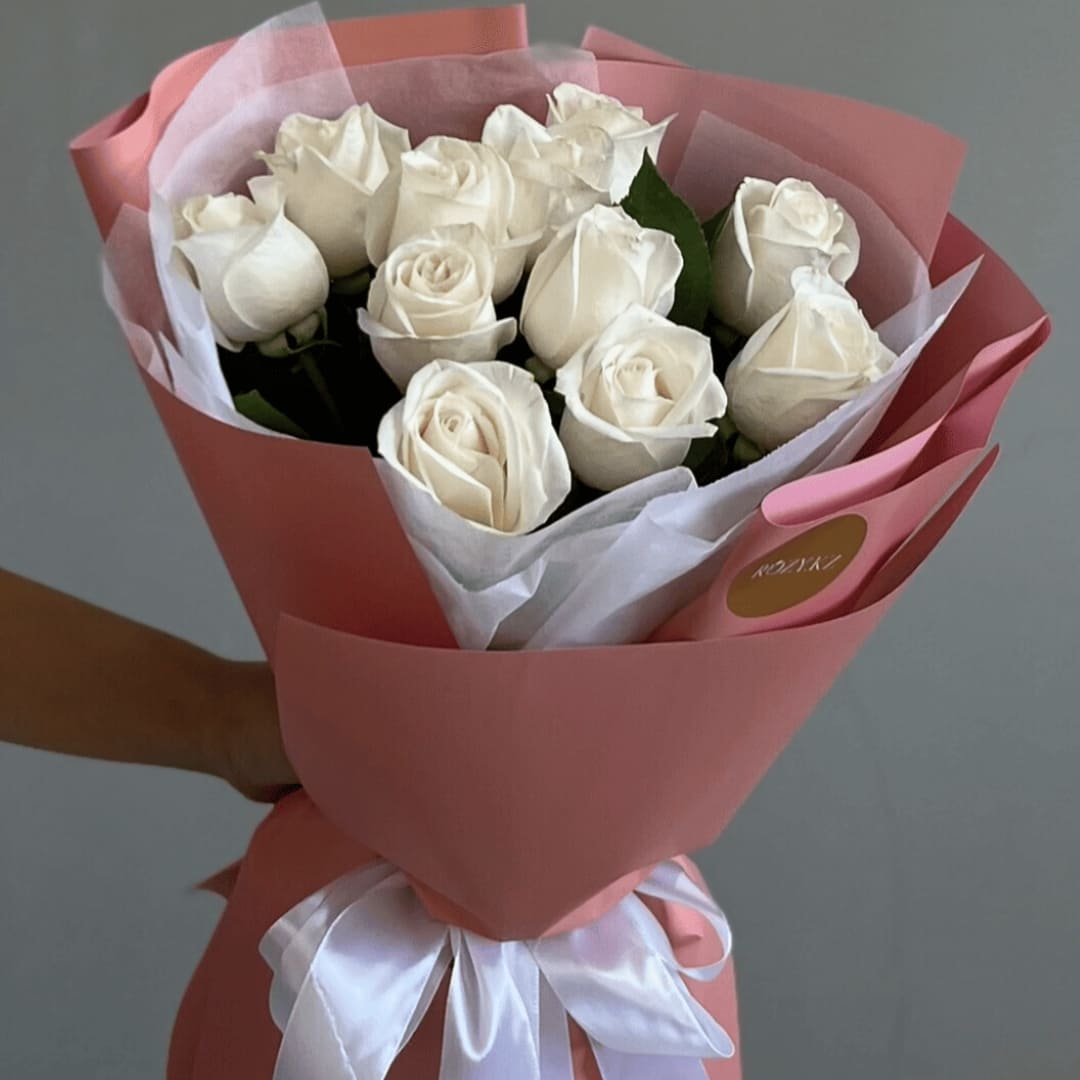 11 Белых роз Доставка цветов Астана