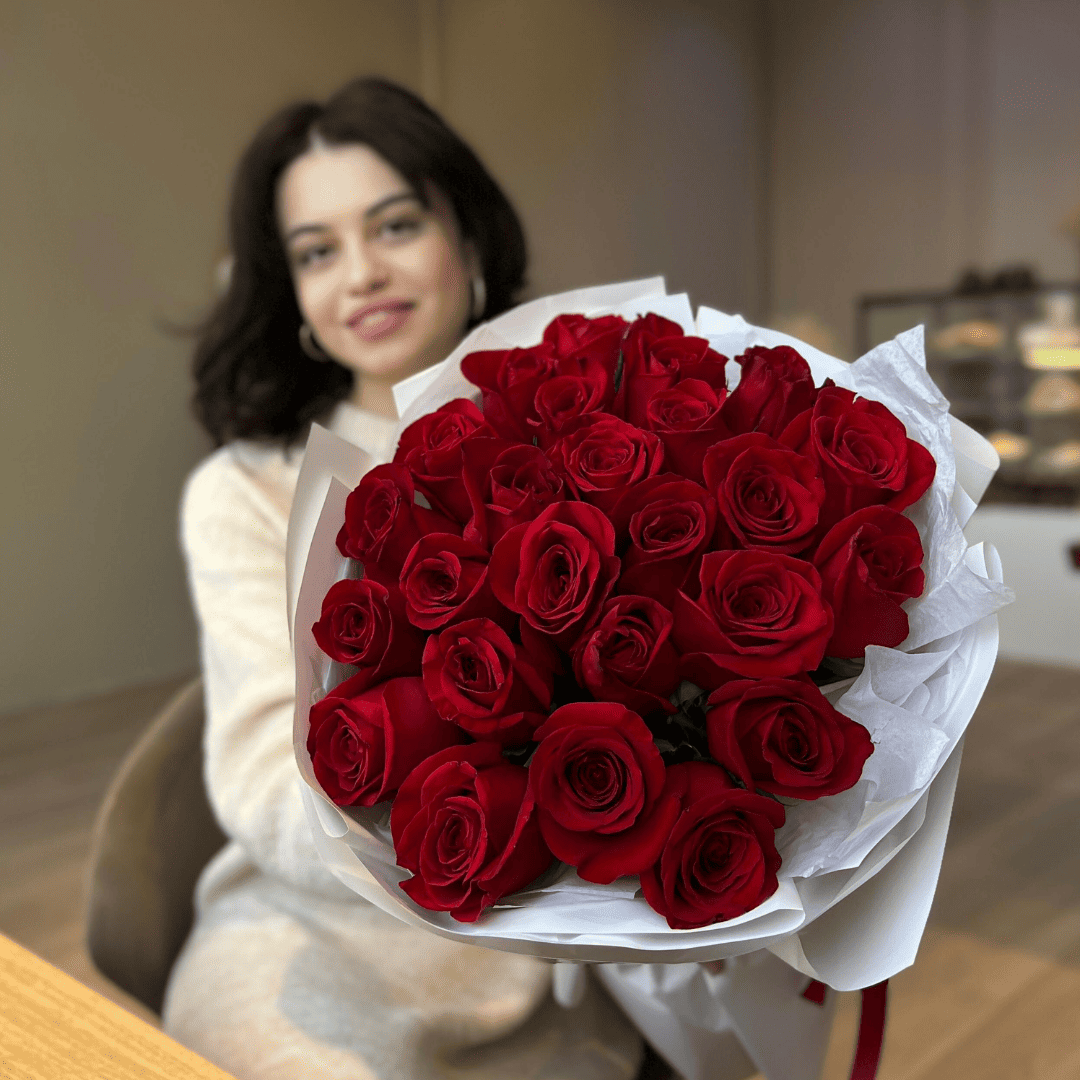 25 Красных роз Доставка цветов Астана