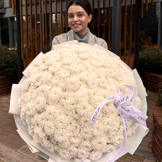 Хризантема белая 71 шт Доставка цветов Астана