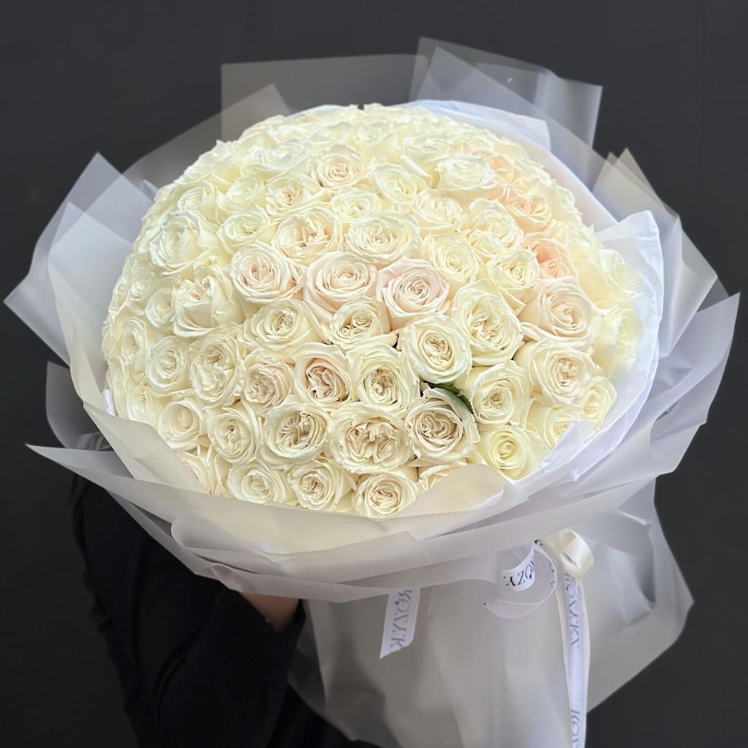 101 Белая роза Доставка цветов Астана