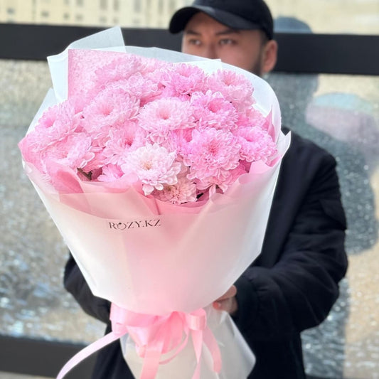 Хризантема розовая 5шт Доставка цветов Астана