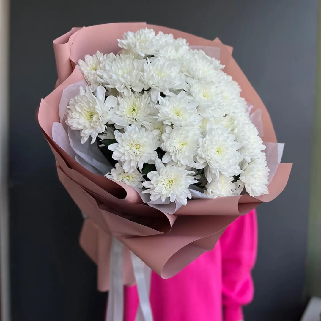 Хризантема белая 11 шт Доставка цветов Астана