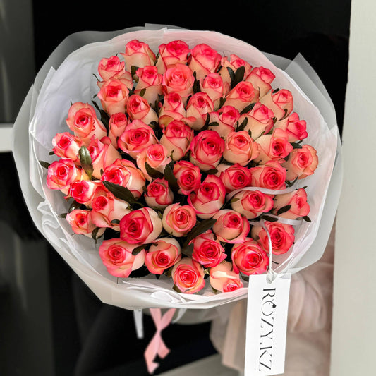 Букет из 51 розы сорта Джумелия Доставка цветов Астана