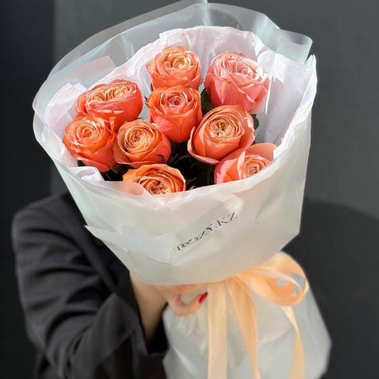 Букет из 9 роз сорта Kahala Доставка цветов Астана