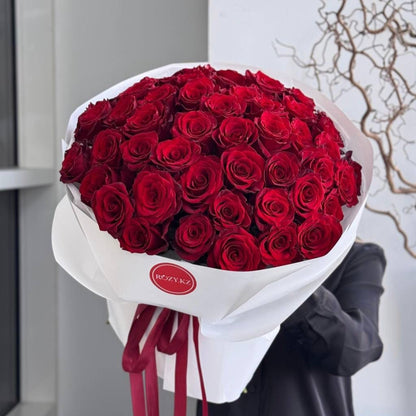 Монобукет из 51 красной розы Доставка цветов Астана